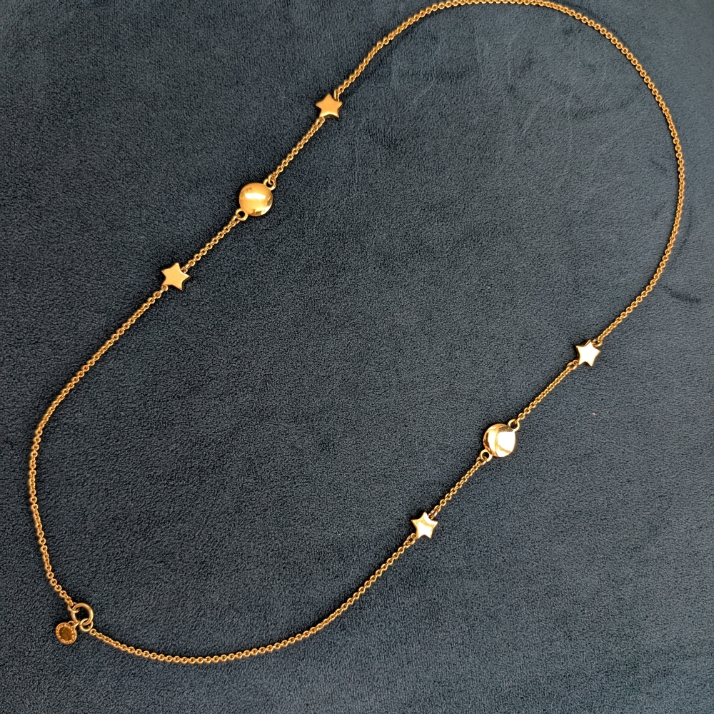 Gold Star and Moon Necklace